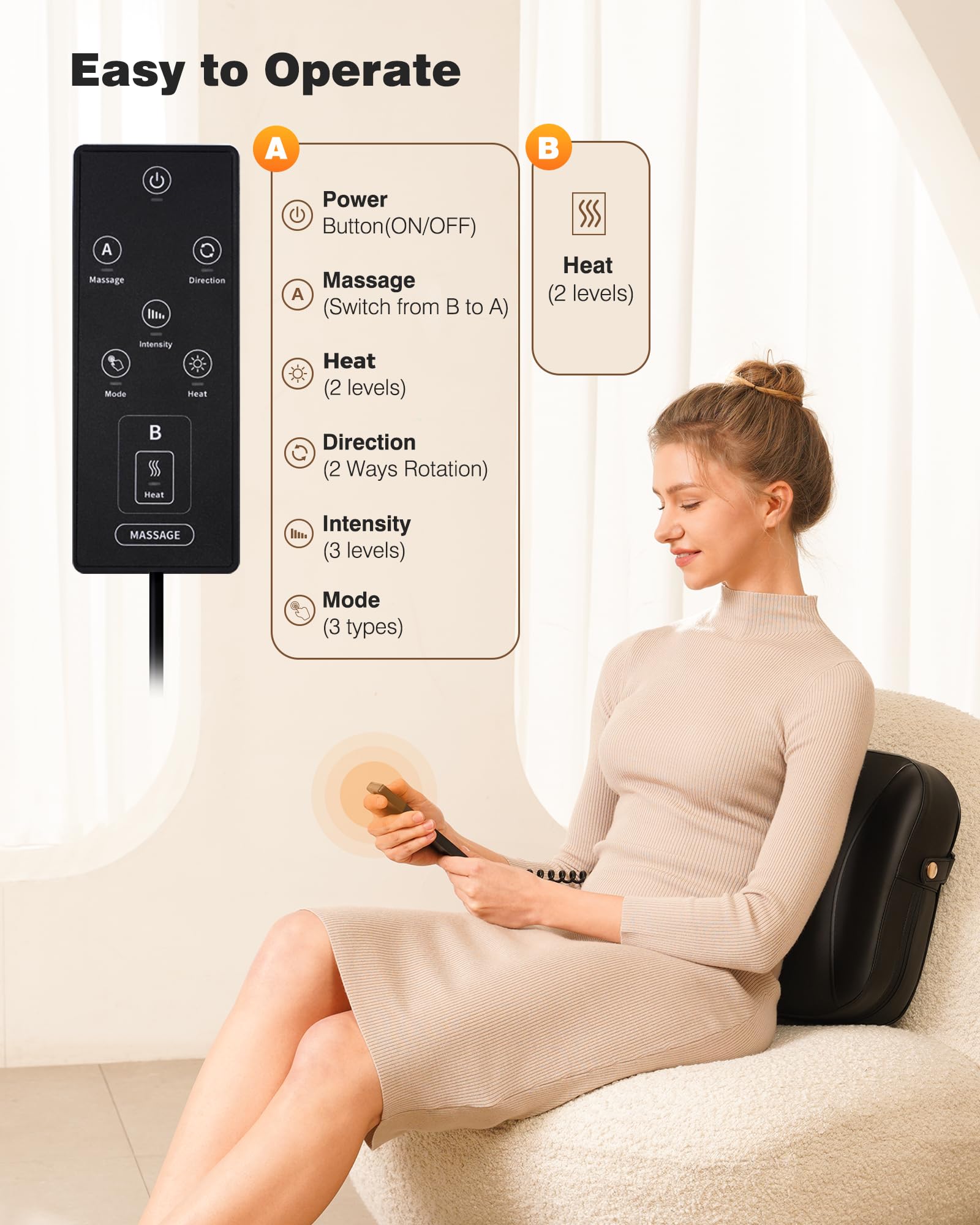 OMASSA car adapter included for massage while traveling