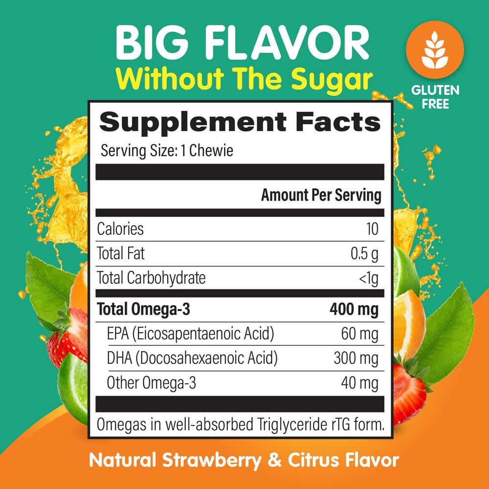 OmegaVia Kids omega-3 gummies in lunchbox for convenient school-day DHA boost.