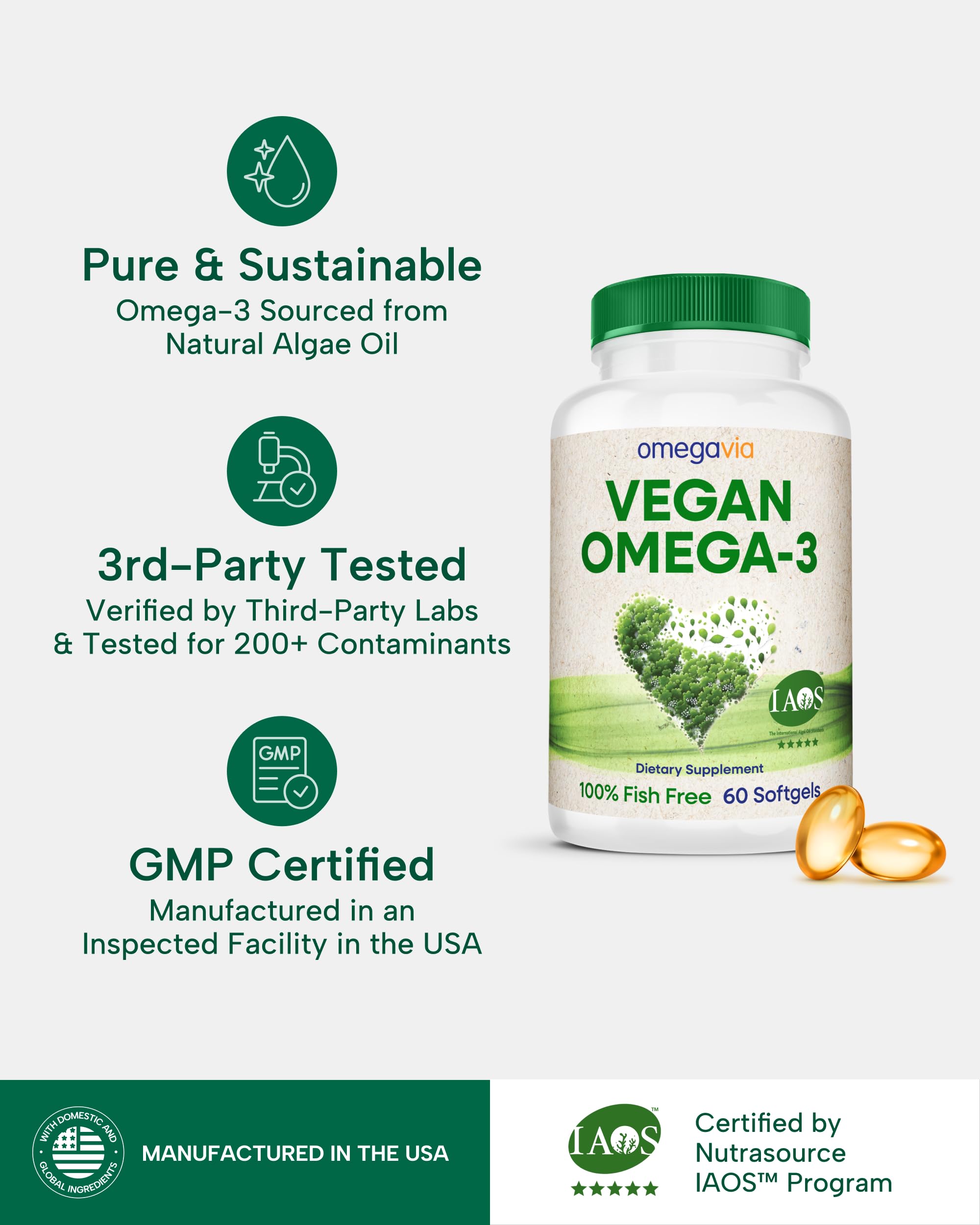 OmegaVia planet-friendly packaging indicating a sustainable omega-3 choice.