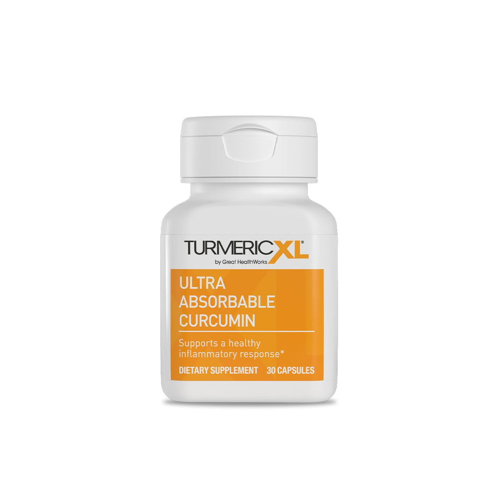 OmegaXL TurmericXL bottle front shows vegan, gluten-free wellness formula.