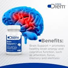 Omne Diem Brain Support bottle on a clean desk for daily wellness