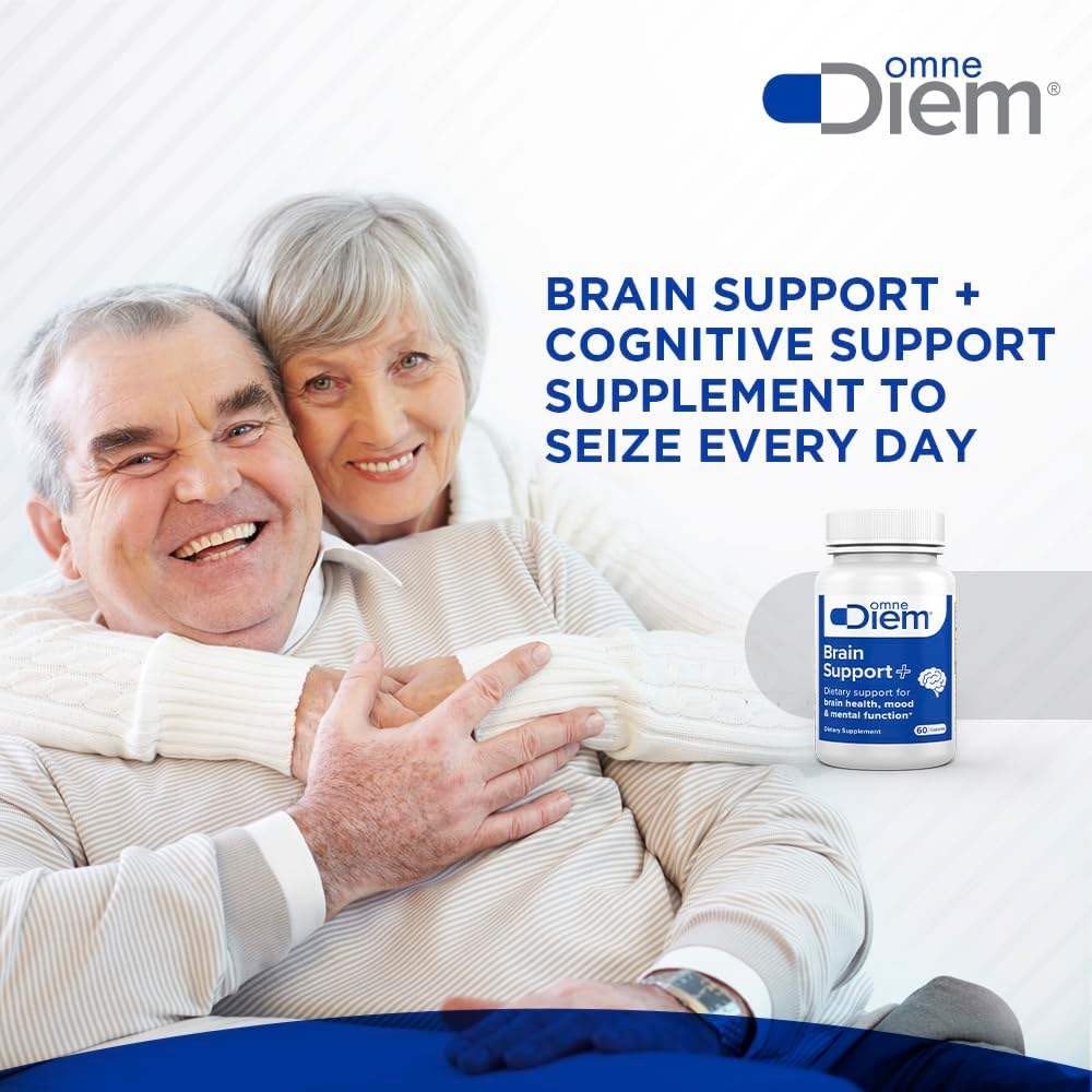 Omne Diem Brain Support capsules close-up highlighting texture and color