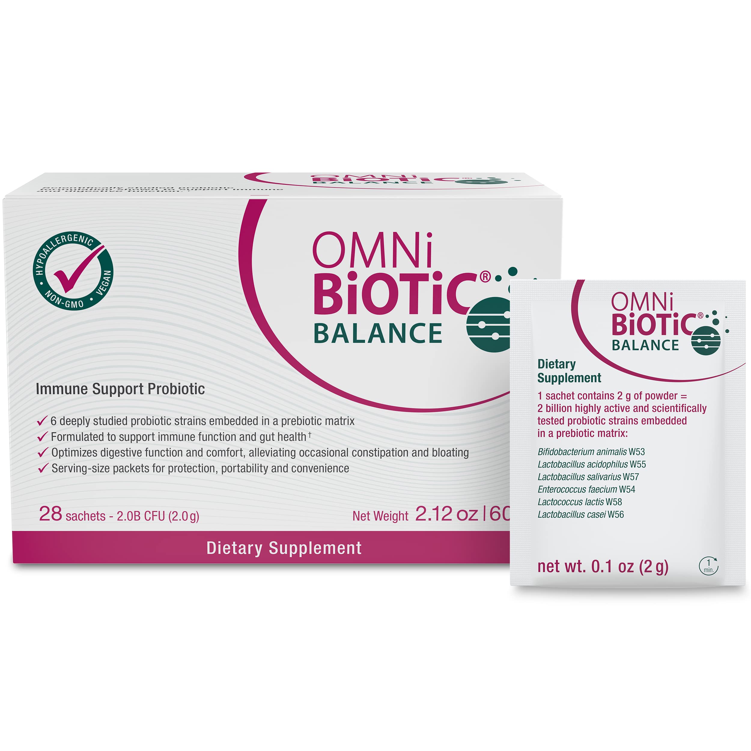 OMNi BiOTiC Balance daily packets ready for consistent gut and immune support