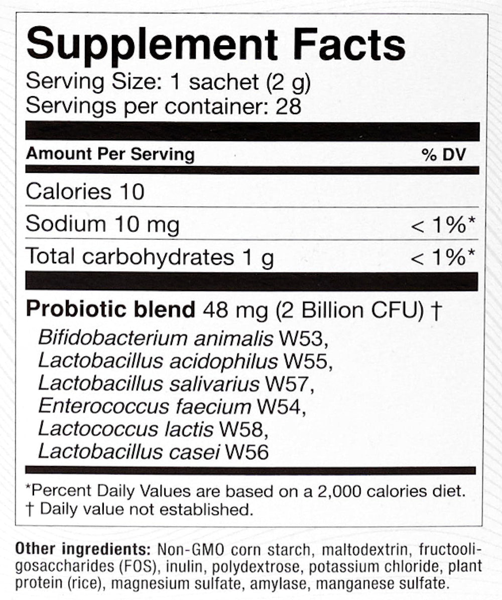 OMNi BiOTiC Balance dissolving in water to activate probiotics before use