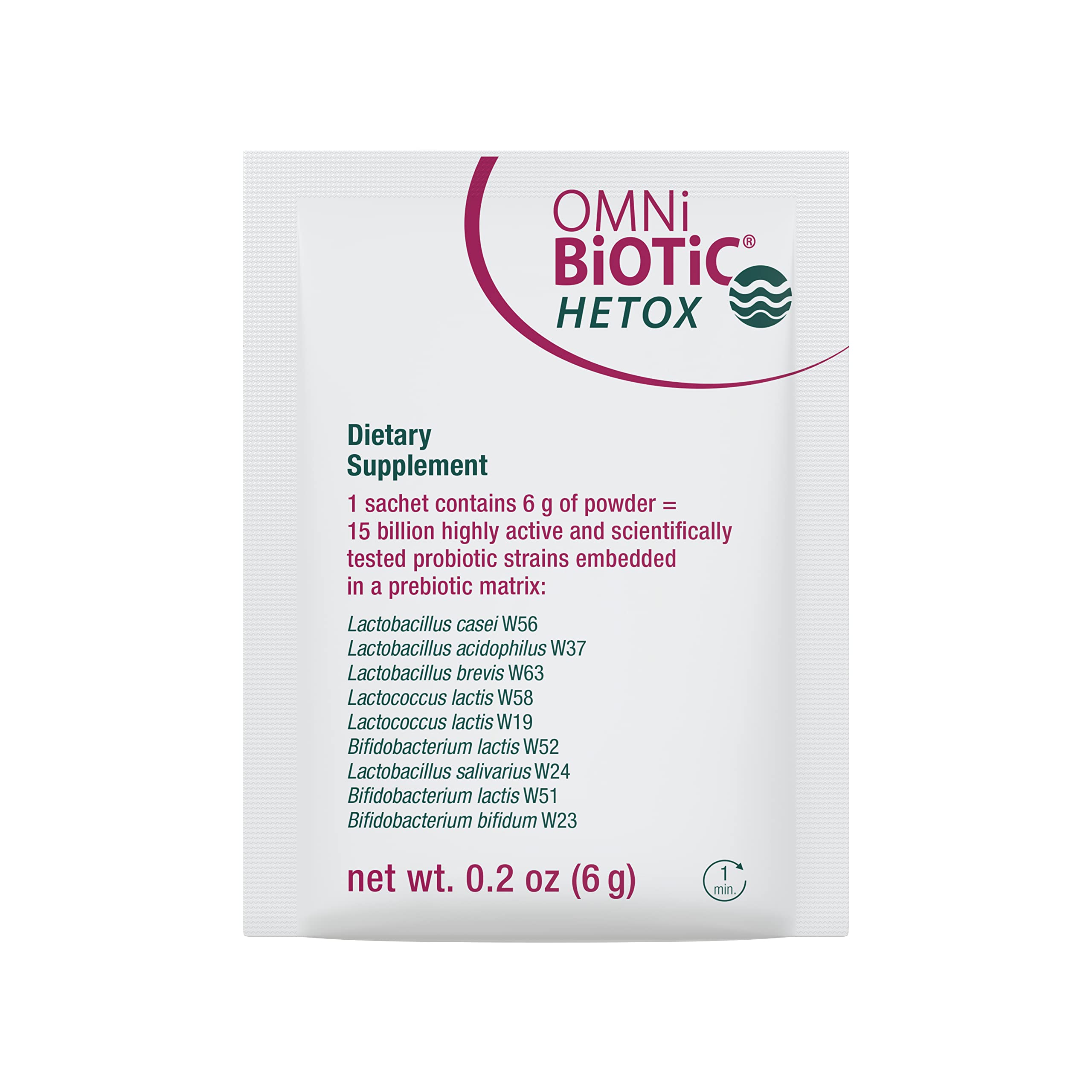 OMNi BiOTiC Hetox bottle on a dresser suggesting daily routine use