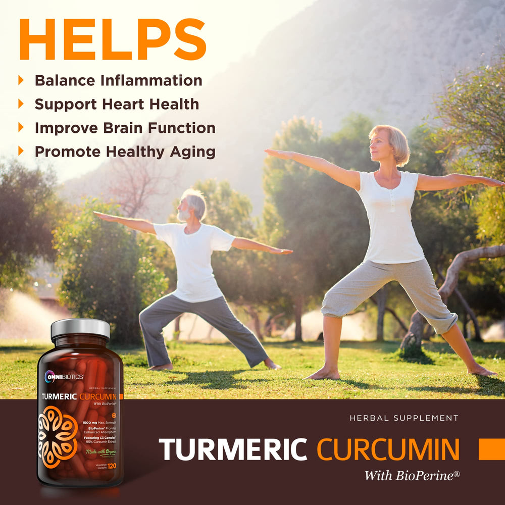 OmniBiotics BioPerine black pepper for enhanced absorption on label.