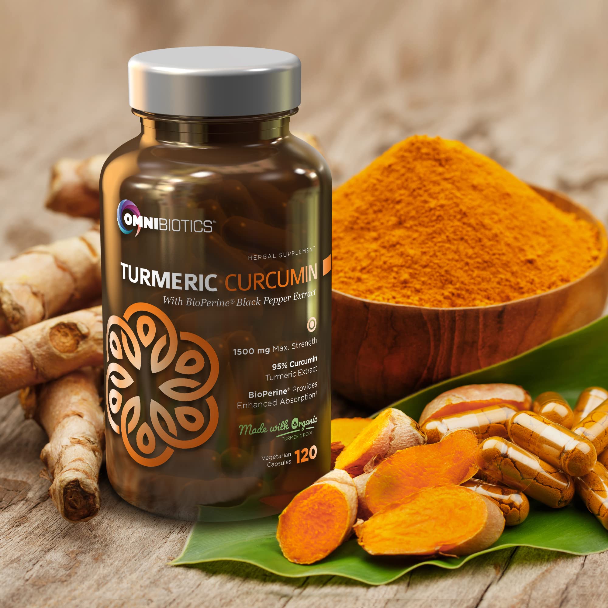 OmniBiotics joint support turmeric use visual suggesting daily activity comfort.