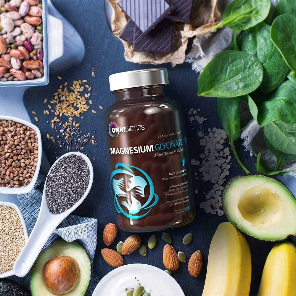 OmniBiotics Magnesium Glycinate capsules with active lifestyle use—supports muscle function.