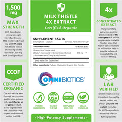 OmniBiotics Milk Thistle capsules being poured for daily wellness