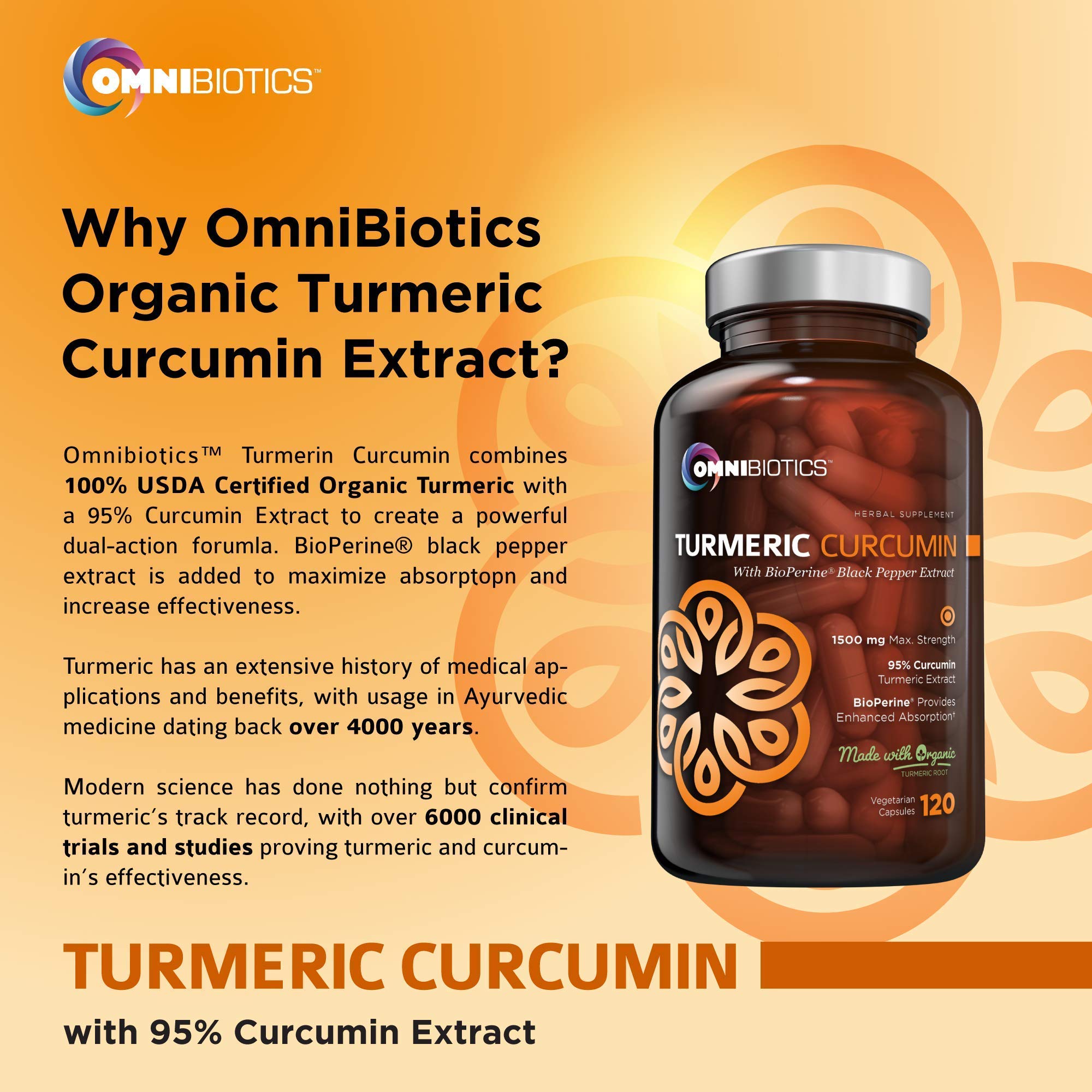 OmniBiotics gluten-free dairy-free non-GMO formulation badge on packaging.