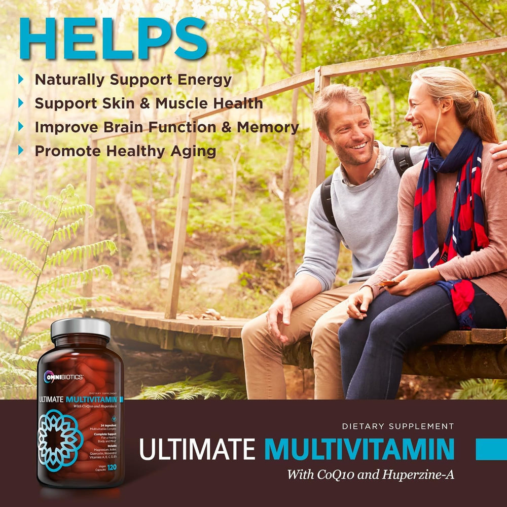 Hand holding OmniBiotics capsules illustrating a simple daily wellness routine.