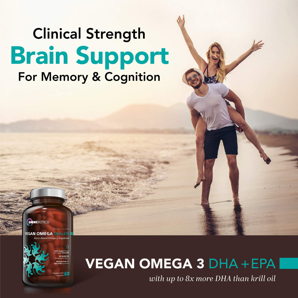 OmniBiotics vegan Omega-3 capsules for clean, plant-based daily supplementation.
