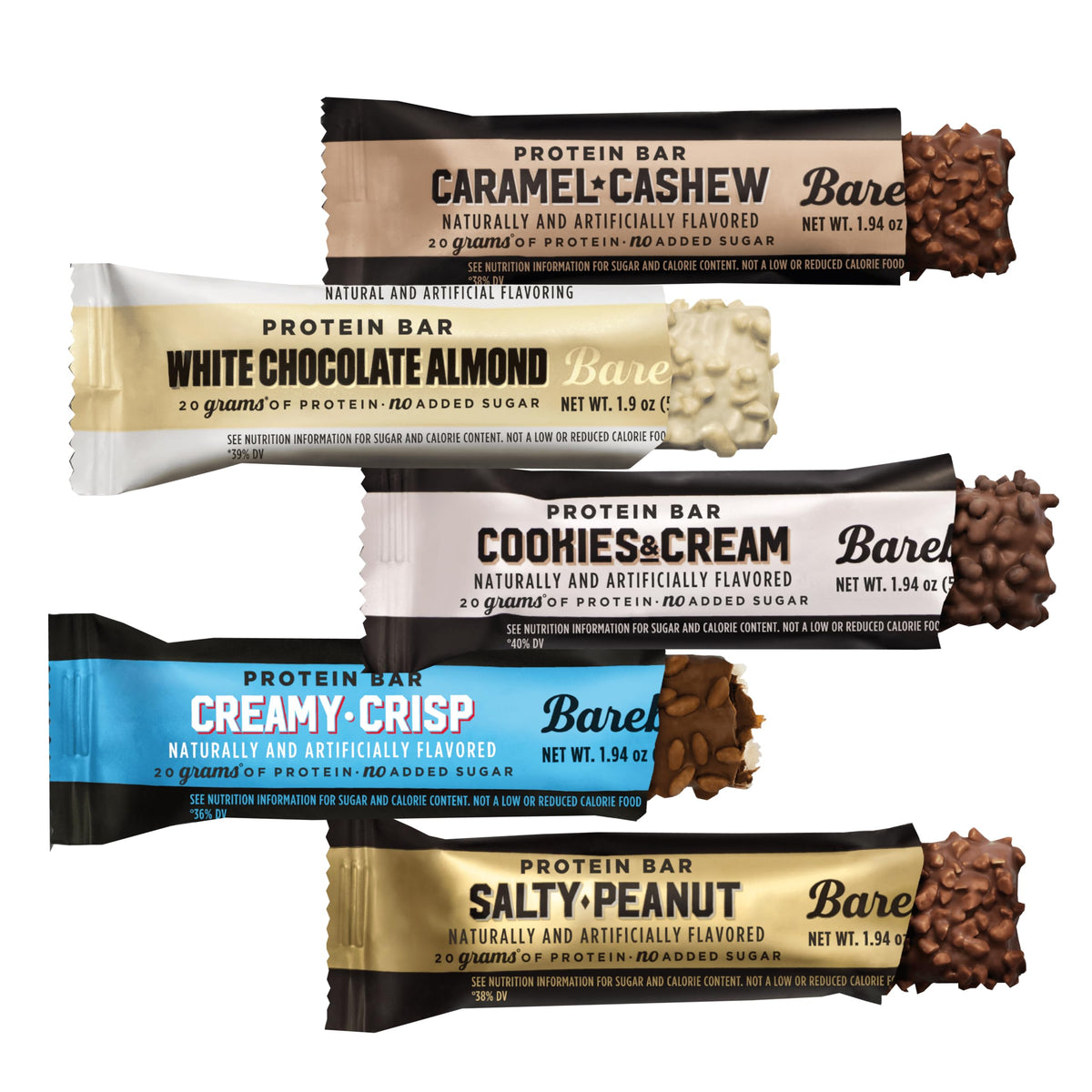 OMNICOAST GOODS Barebell Bar Cookies and Cream flavor, high-protein on-the-go snack.