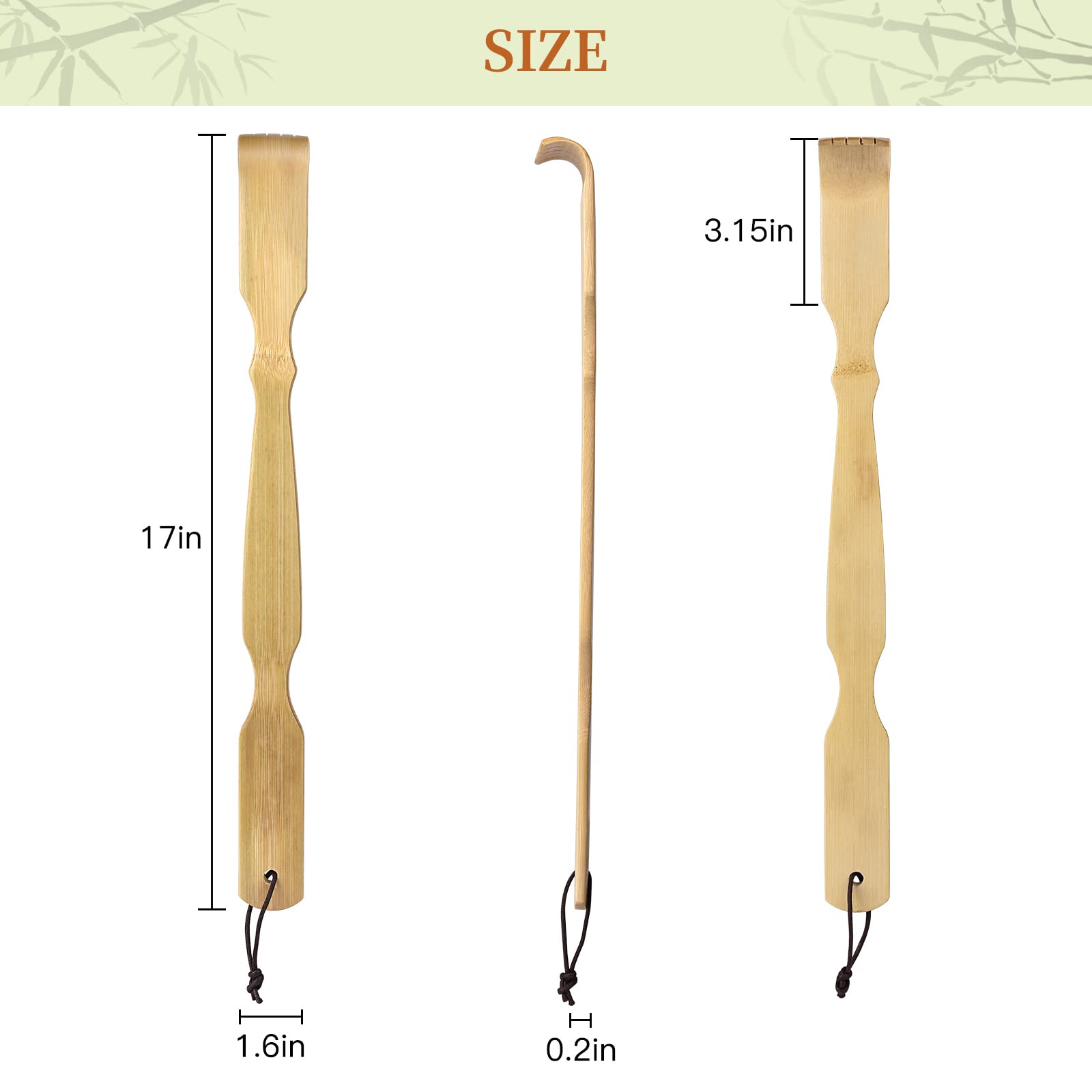 Omszte back scratcher features one-piece bamboo construction for lasting durability.