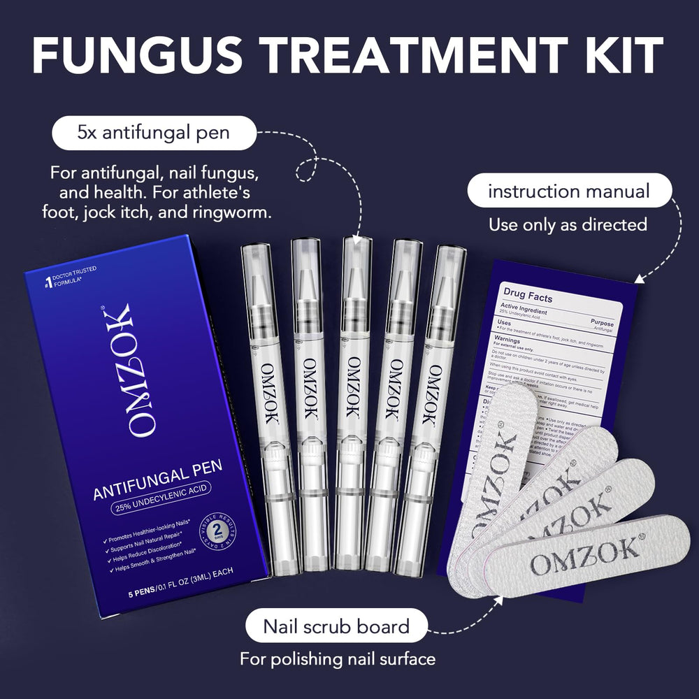 OMZOK Toenail Fungus Pen twist-application demonstrates precise dosing for targeted treatment.