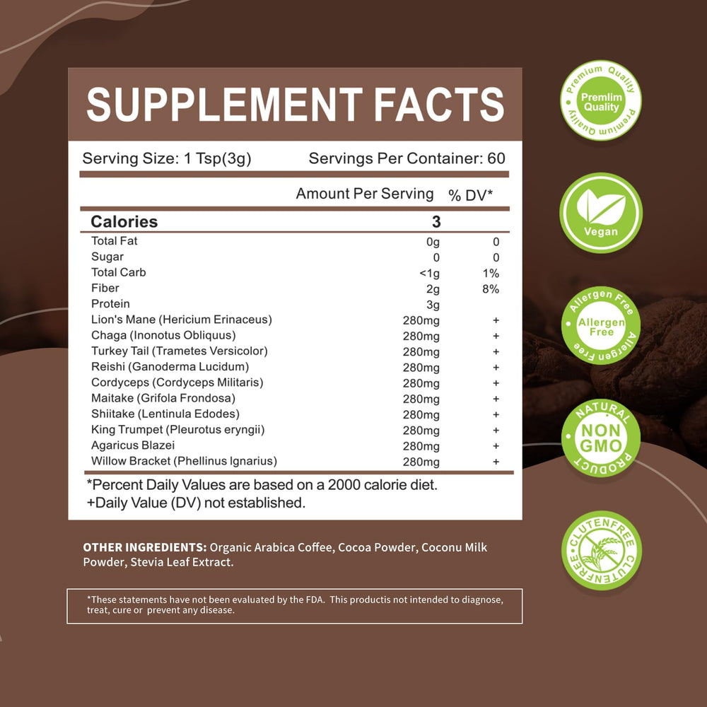 Steaming cup of On GreenVita mushroom coffee signals smooth energy and mental clarity
