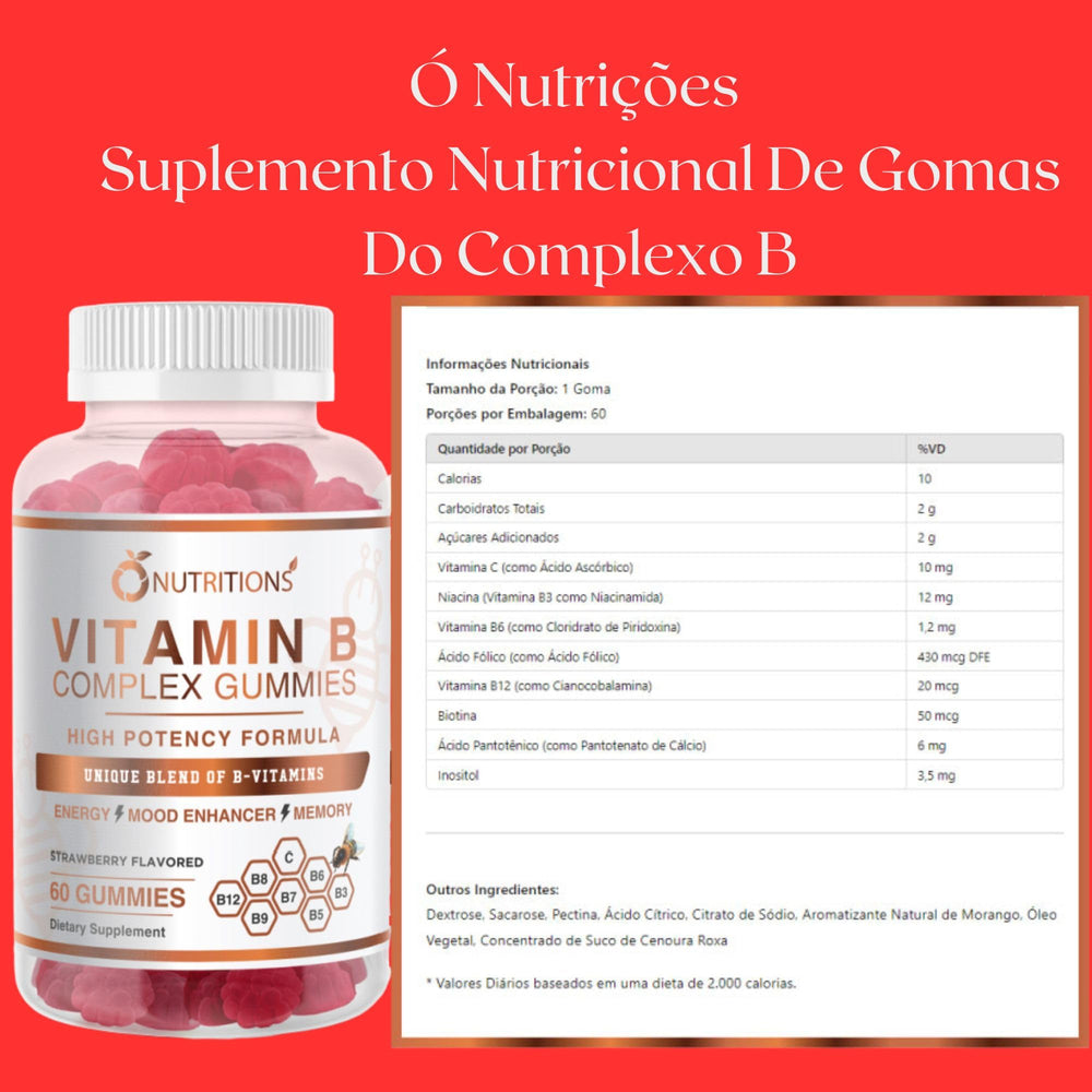 O NUTRITIONS B5 and B9 folate gummies in a sleek bottle
