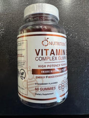 O NUTRITIONS vegan plant-based B-complex gummies with fruit flavor