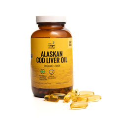 On Target Living Alaskan cod liver oil bottle shows line-caught sourcing for daily omega-3 support