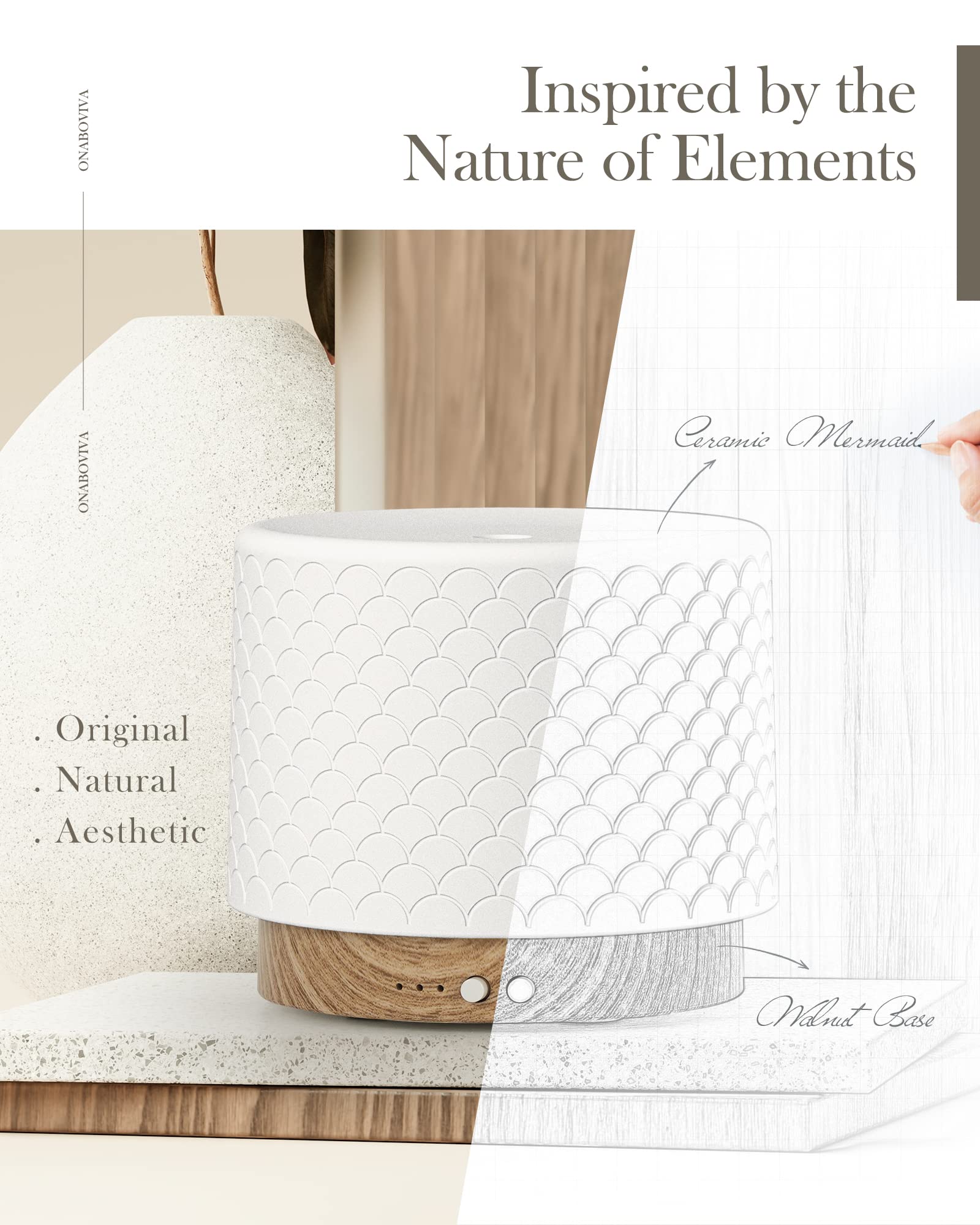 Onaboviva 280ml large-room diffuser for long-lasting fragrance