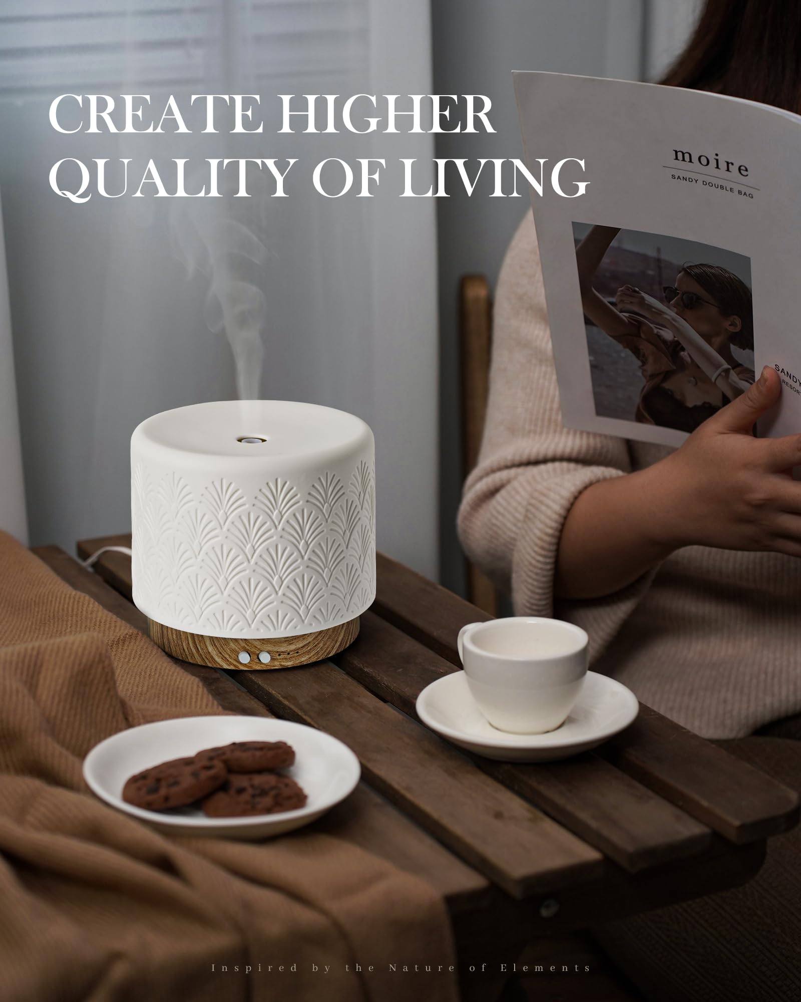 Onaboviva diffuser 280ml capacity delivers lasting aroma in large rooms.