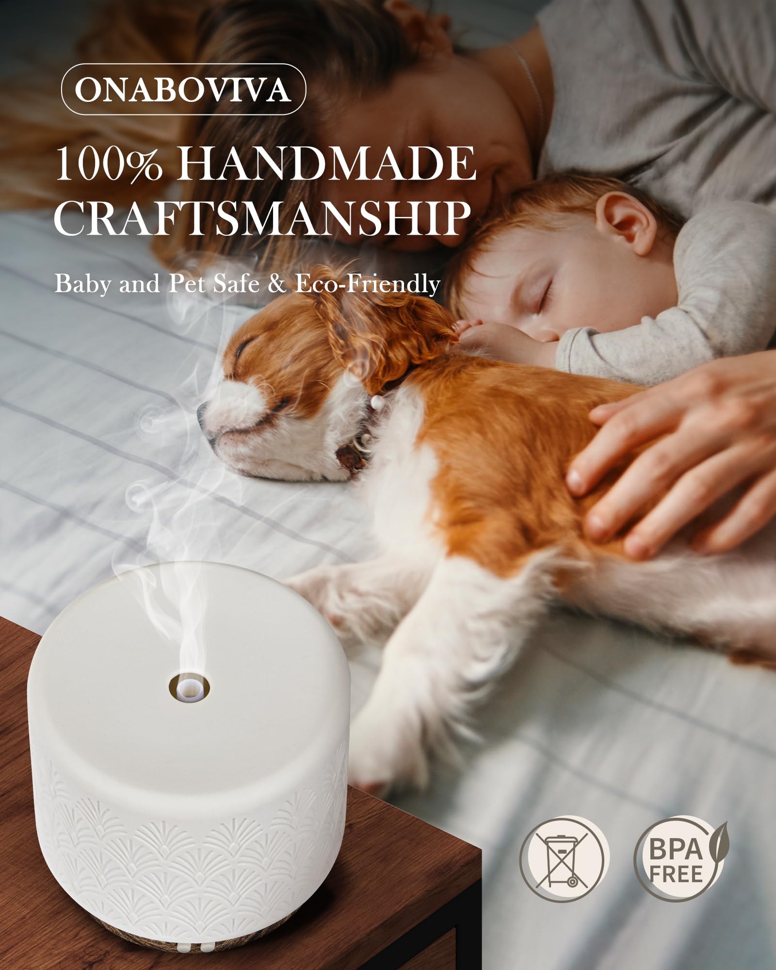 Onaboviva dual aroma modes let you customize scent intensity.