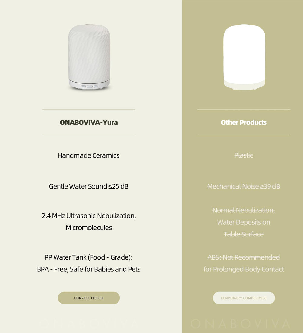 Onaboviva essential oil diffuser auto shut-off for worry-free sessions.