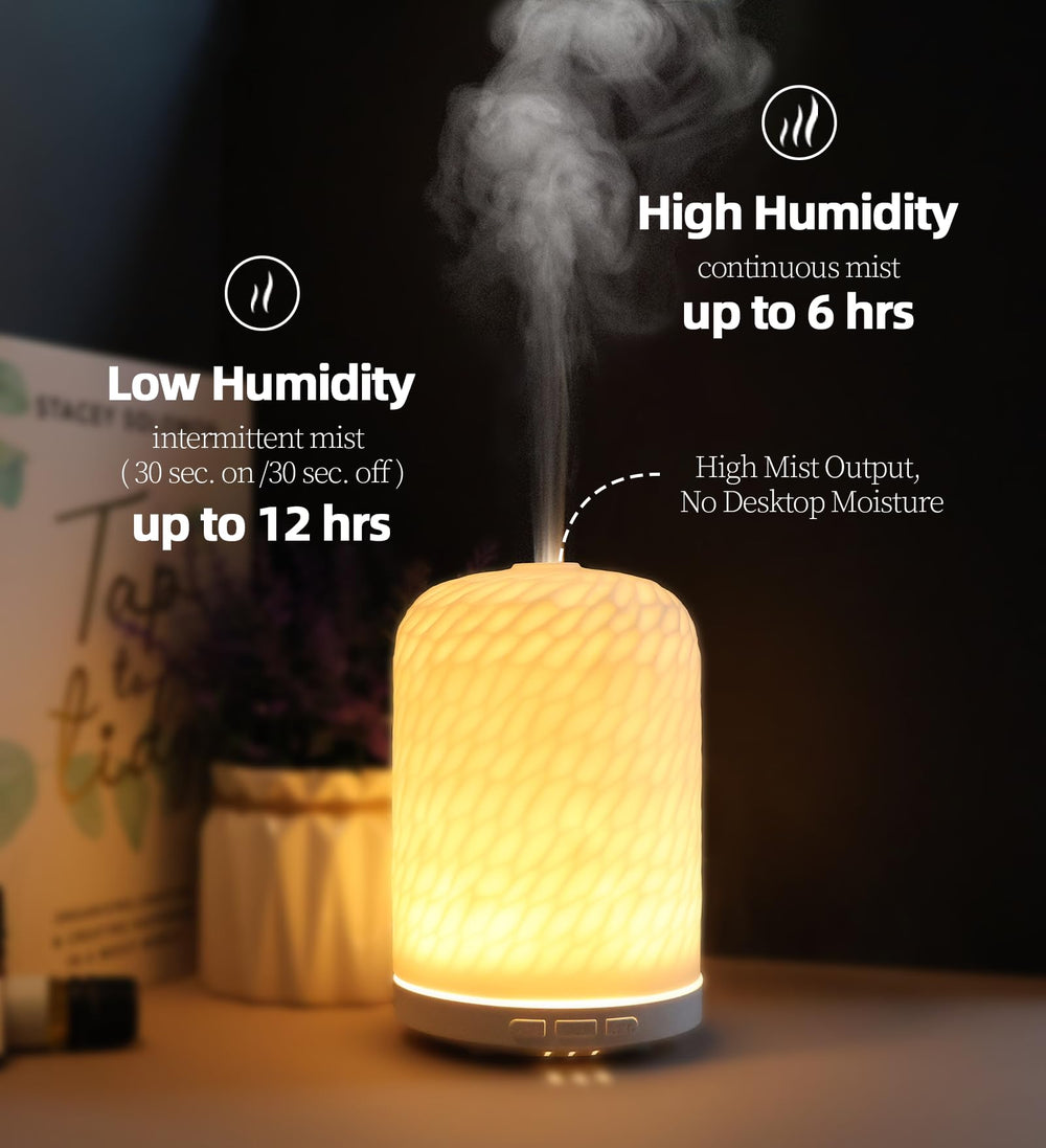 Onaboviva essential oil diffuser compact desktop design fits small spaces.