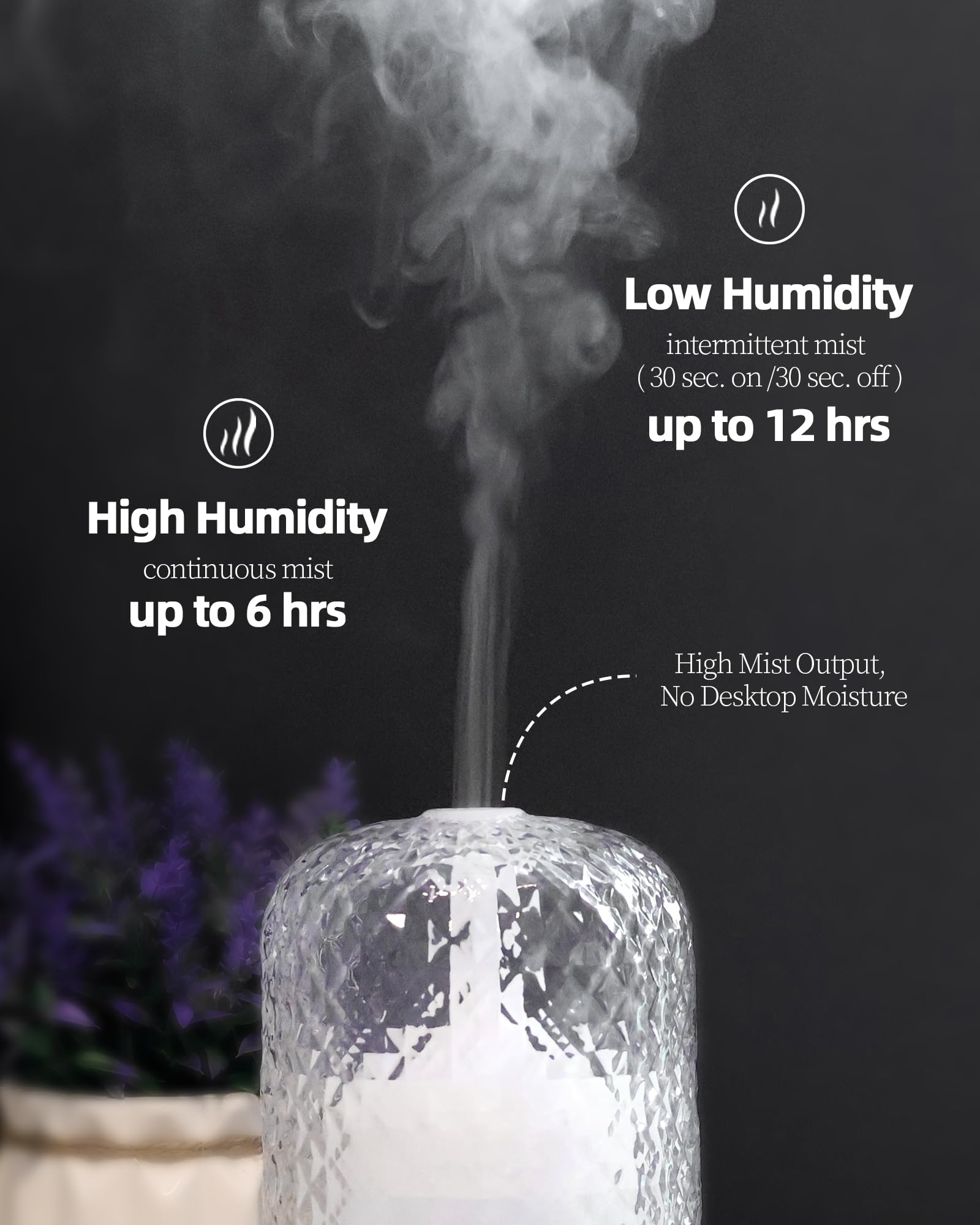 Onaboviva Essential Oil Diffuser in use in a bedroom creating calm ambiance.