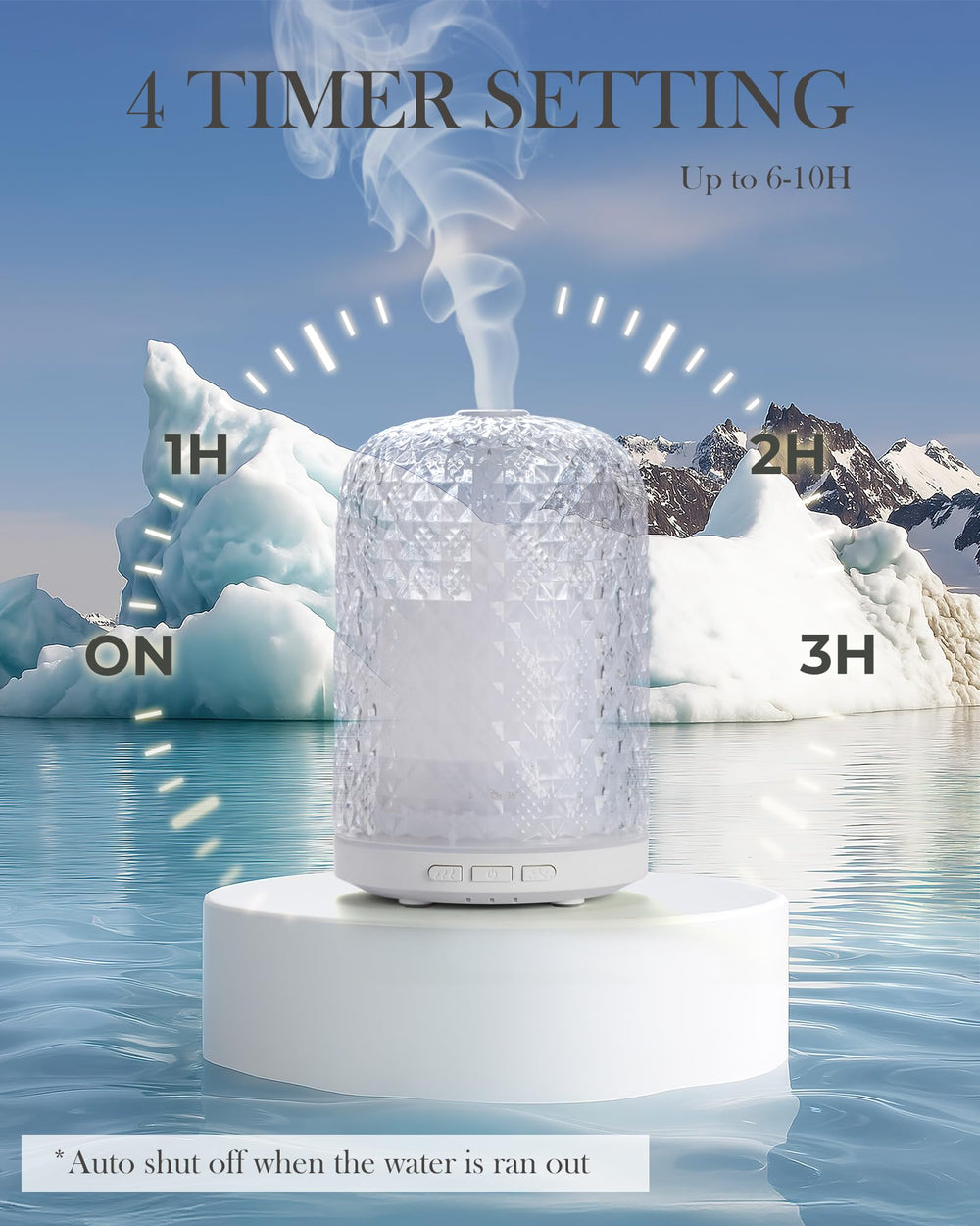 Onaboviva Essential Oil Diffuser with light effects demonstrates mood-ready colors.