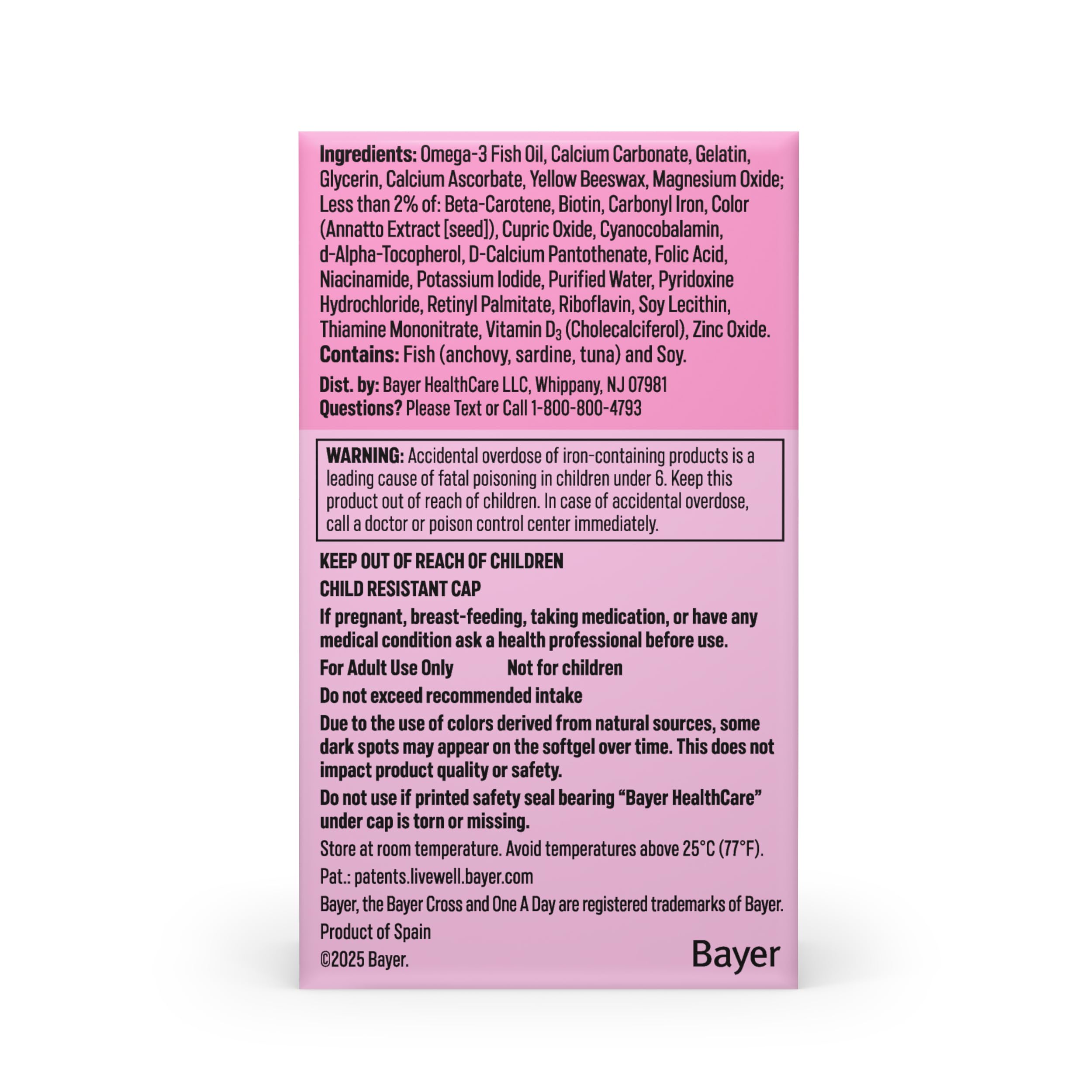 One A Day prenatal packaging variations.