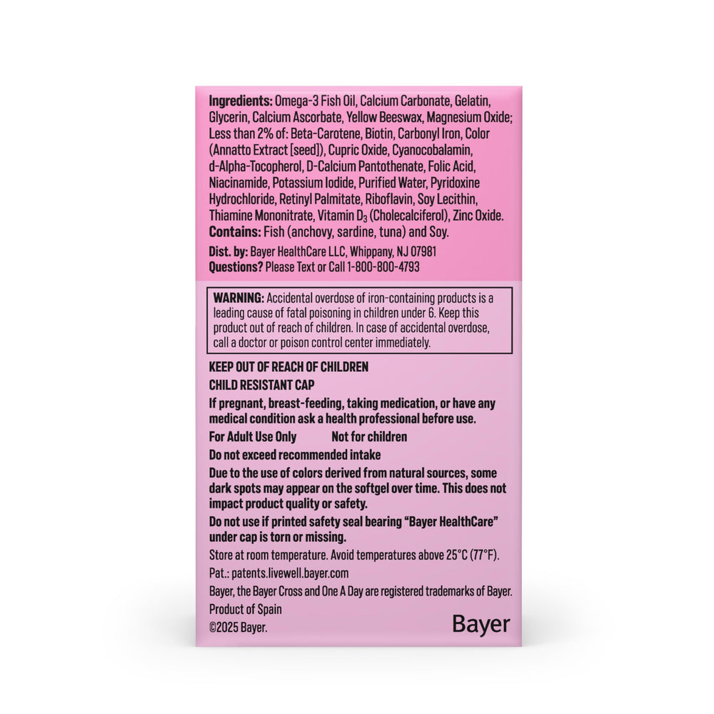 One A Day prenatal packaging variations.