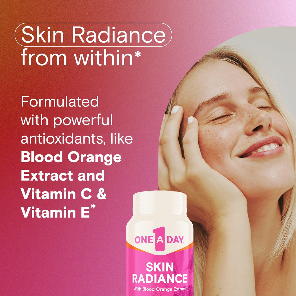 One A Day Skin Radiance cap closeup shows freshness for daily use.