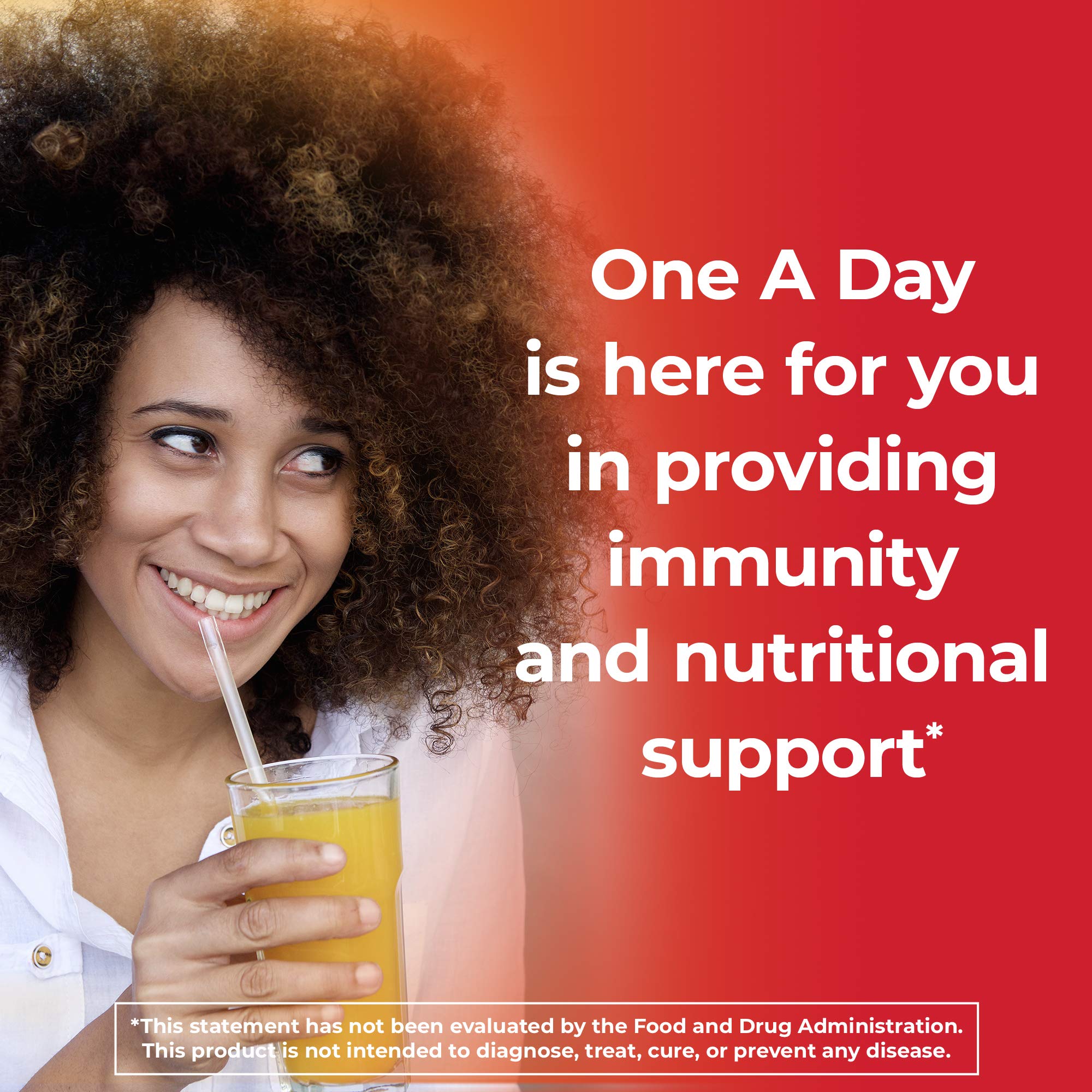One A Day Triple Immune Support bottle side view highlighting easy daily use