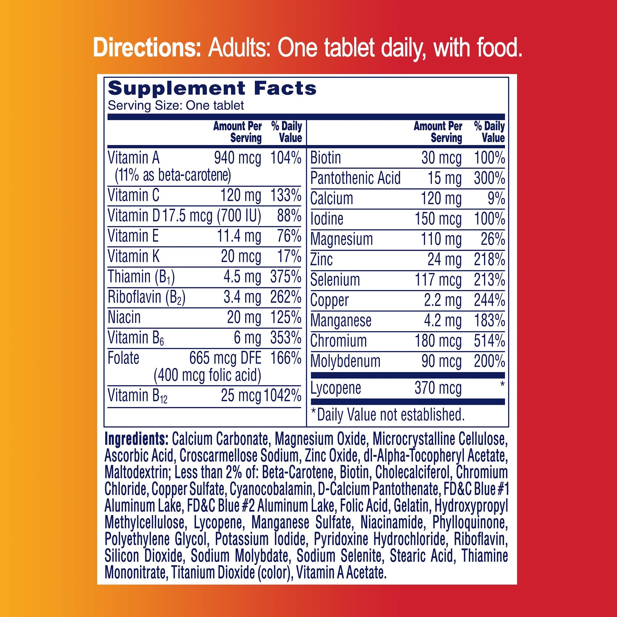 One A Day Triple Immune Support energy metabolism image hinting at B vitamins and energy support