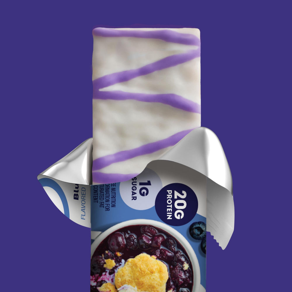 ONE Blueberry Cobbler bar in a gym bag for post-workout fuel