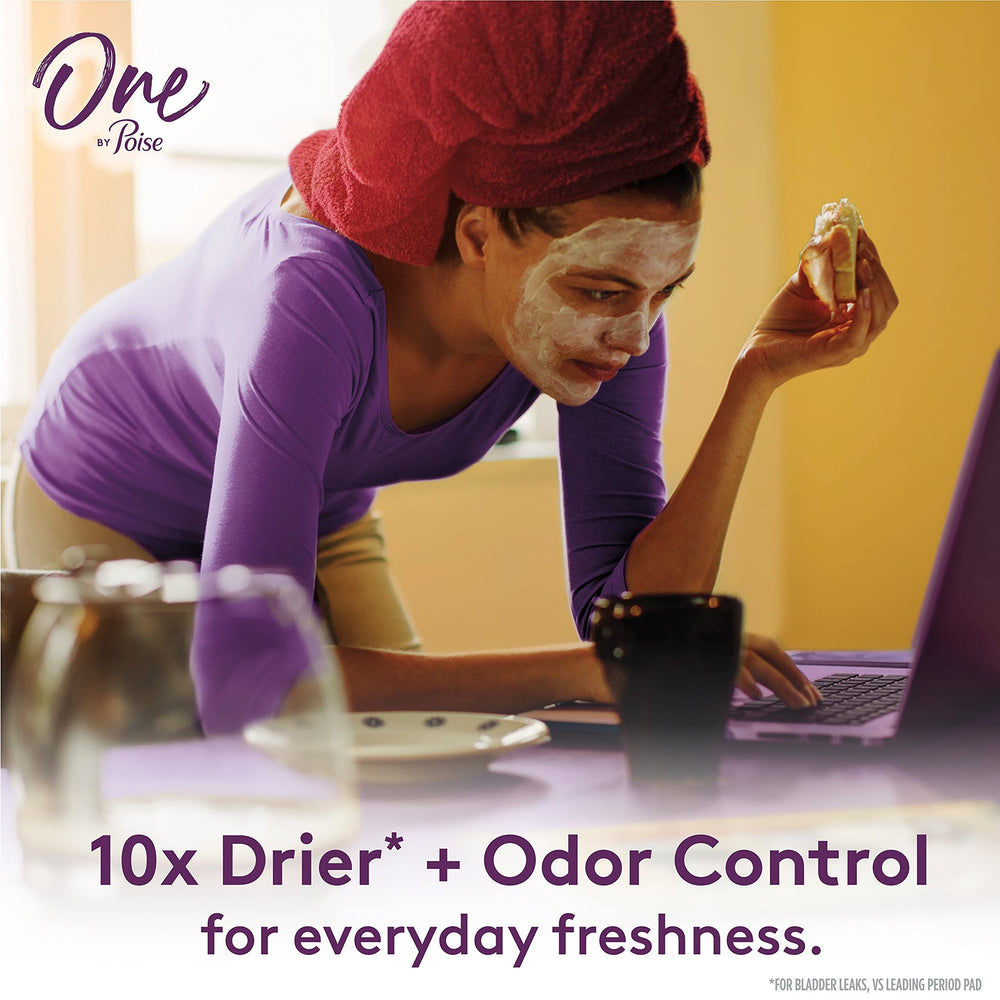 One by Poise pad with stay-in-place wings for secure wear