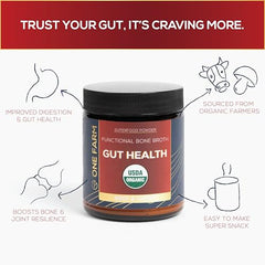 One Farm Grass-Fed Bone Broth Powder cup with rich aroma
