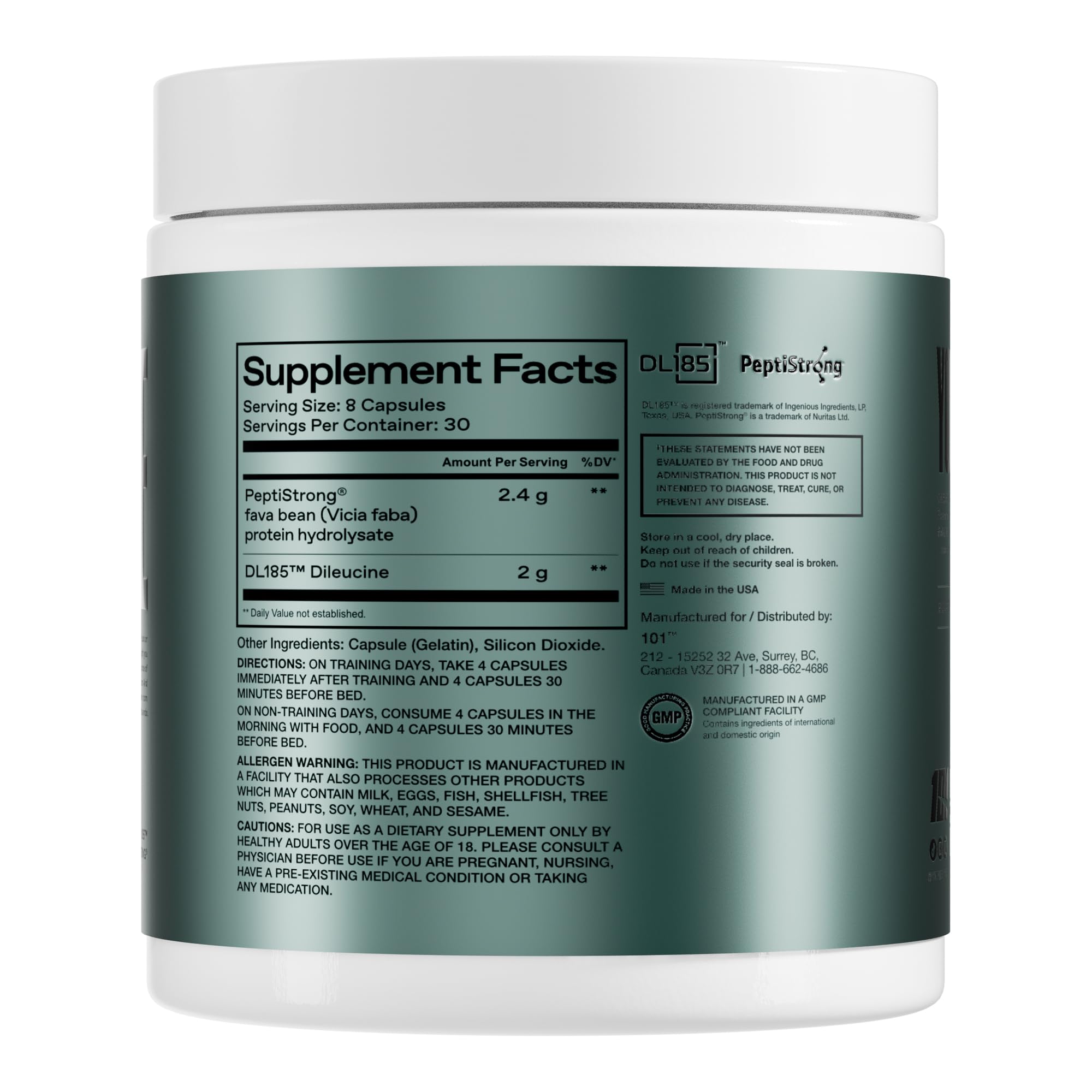 ONE OF ONE Peptide Builder scoop in glass highlights precise dosing for recovery.