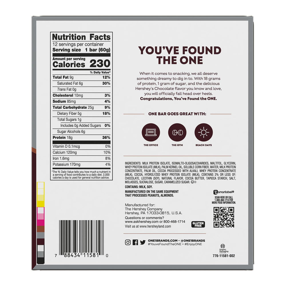 ONE Protein Bar Hershey's Double Chocolate close-up showing creamy texture