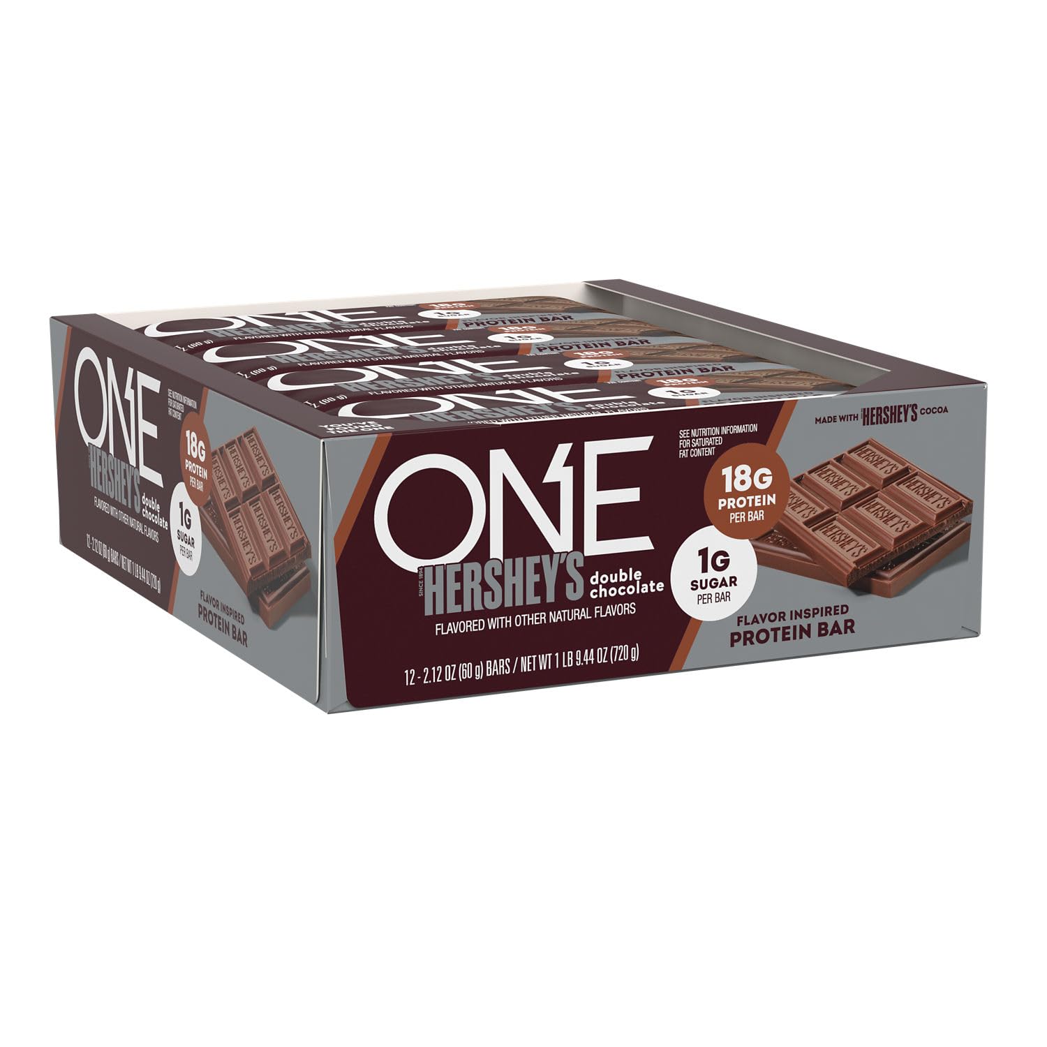 ONE Protein Bar Hershey's Double Chocolate wrapped for on-the-go protein snack