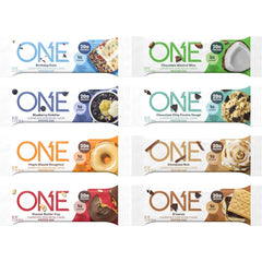 ONE Protein Bars Sampler eight-flavor pack, convenient pantry snack for active days.