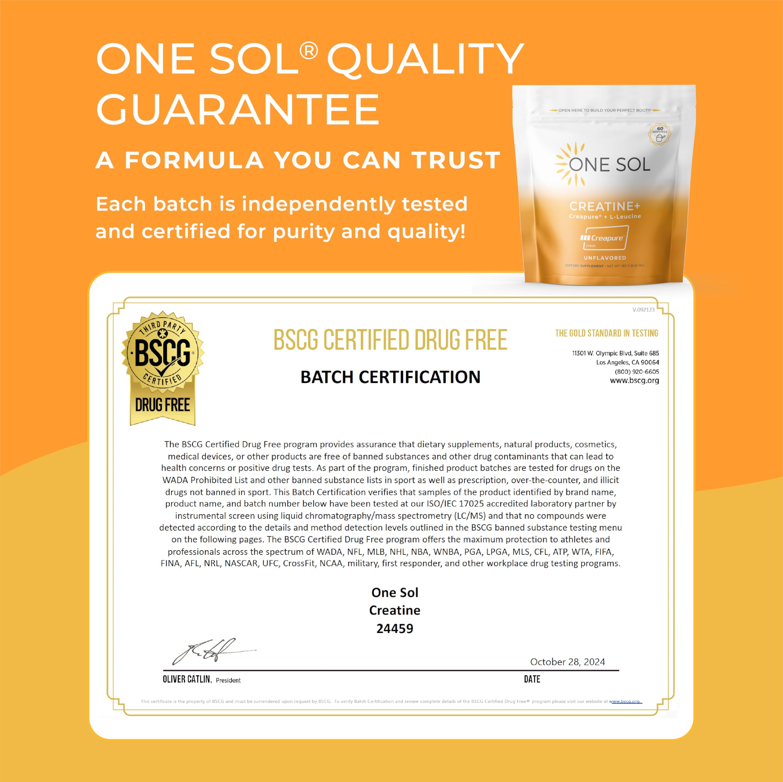 One Sol Creatine for Women bottle on desk promotes at-home use.