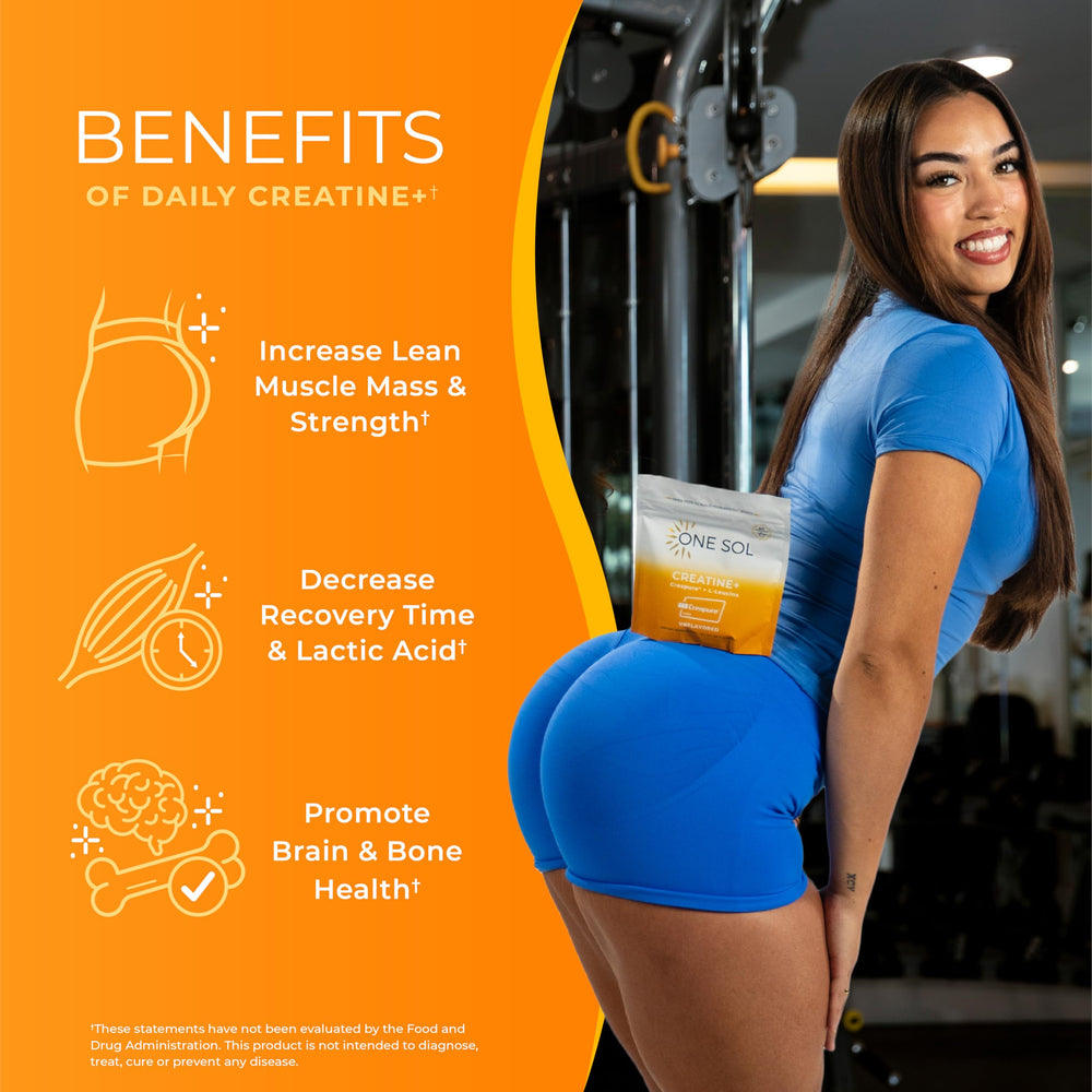 One Sol Creatine for Women leucine icon signaling added recovery support.