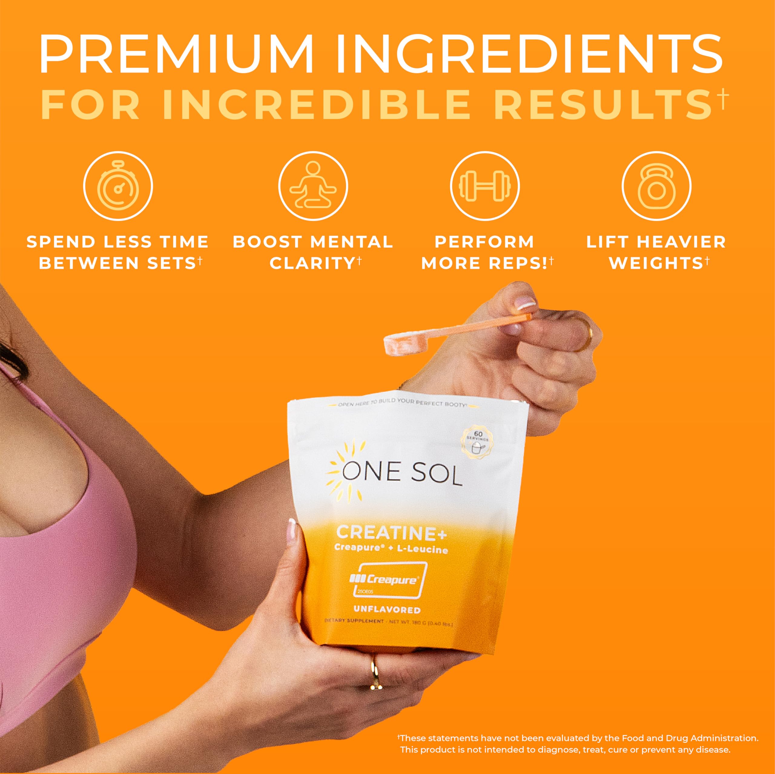 One Sol Creatine for Women vegan-friendly label appeals to plant-based athletes.