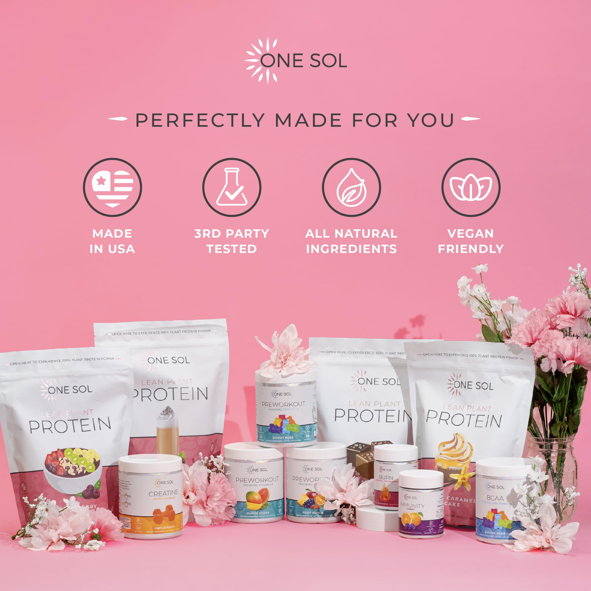 One Sol Lean Protein nutrition label close-up emphasizes clean, allergen-friendly profile.