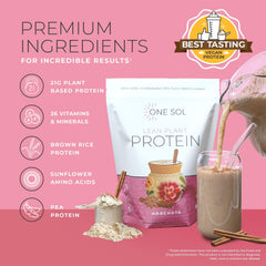One Sol Lean Protein Horchata shake in glass, creamy and refreshing
