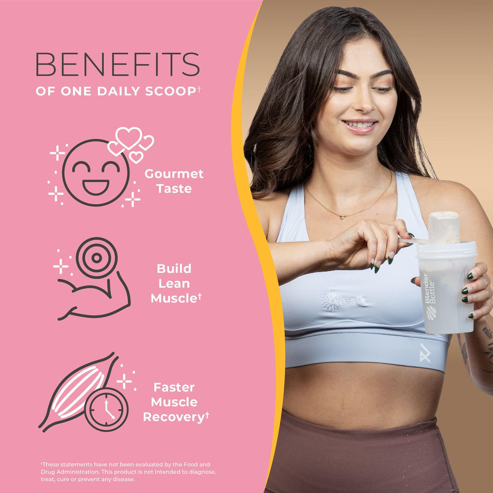 One Sol Lean Protein powder shaker-mix ready after workouts