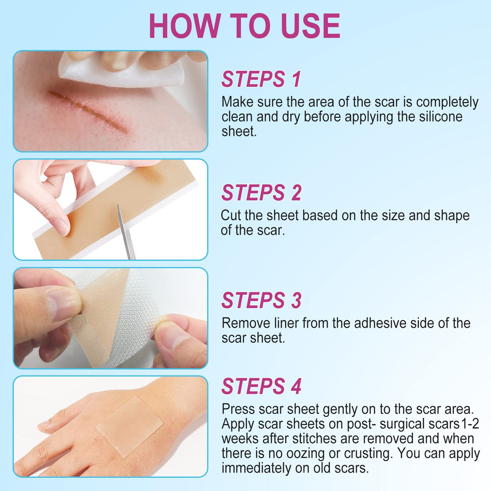 ONE1X silicone scar sheets on skin, flexible fit
