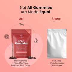 One Ummah Halal Iron Gummies berry texture emphasizes delicious taste and non-constipating formula